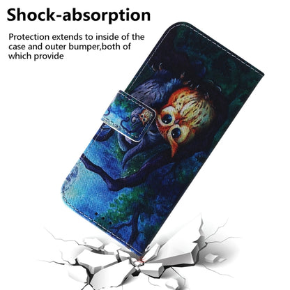 For Motorola Edge 2024 Coloured Drawing Flip Leather Phone Case(Oil Painting Owl) - Motorola Cases by buy2fix | Online Shopping UK | buy2fix