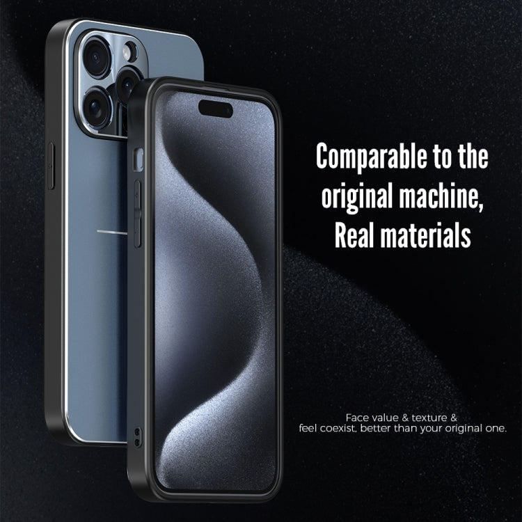 For iPhone 15 Plus R-JUST RJ52 3-Line Style Metal TPU Shockproof Phone Case(Black) - iPhone 15 Plus Cases by R-JUST | Online Shopping UK | buy2fix