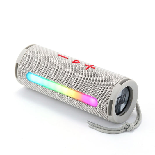 T&G TG374 Portable 3D Stereo Bluetooth Speaker Subwoofer Support FM / TF Card / RGB Light(Grey) - Desktop Speaker by T&G | Online Shopping UK | buy2fix