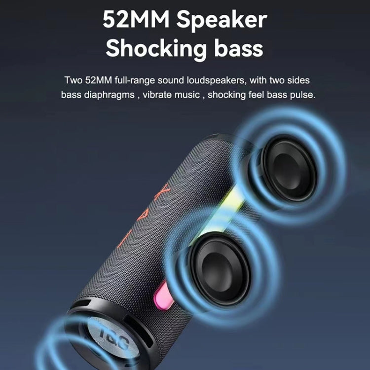 T&G TG374 Portable 3D Stereo Bluetooth Speaker Subwoofer Support FM / TF Card / RGB Light(Red) - Desktop Speaker by T&G | Online Shopping UK | buy2fix