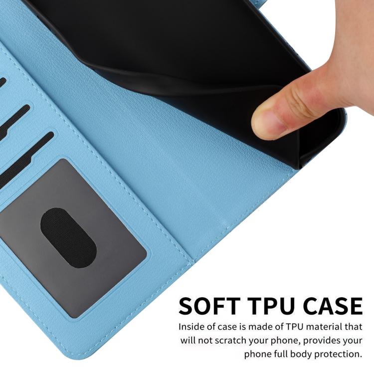 For iPhone 16e Cartoon Cats Leather Phone Case(Blue) - iPhone 16e Cases by buy2fix | Online Shopping UK | buy2fix