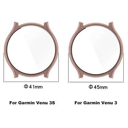 For Garmin Venu 3 PC + Tempered Glass Film Integrated Watch Case(Ivory White) - Watch Cases by buy2fix | Online Shopping UK | buy2fix