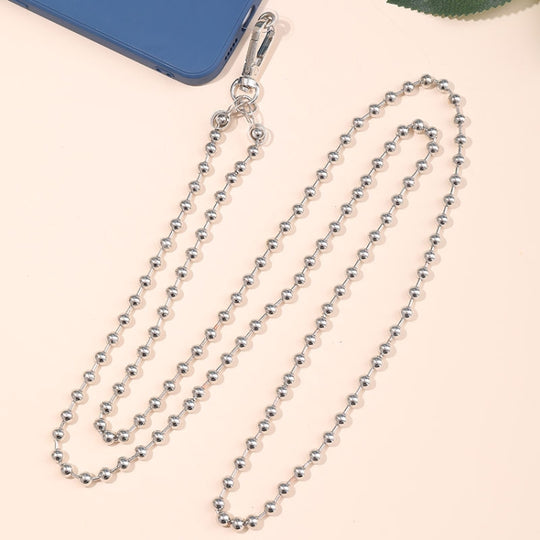 Metal Chain Crossbody Chain Phone Lanyard with Clip,Length: 1.25m, Model:K1660-6mm