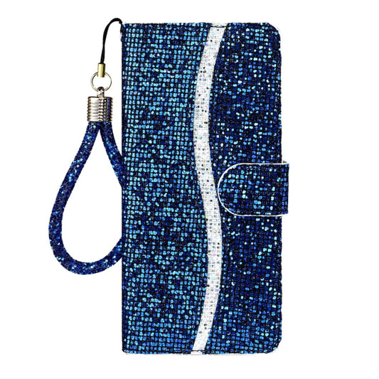 For iPhone 16 Pro Glitter Powder Filp Leather Phone Case(Blue) by buy2fix