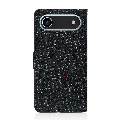 For iPhone Air Glitter Powder Filp Leather Phone Case(Black) - iPhone Air Cases by buy2fix | Online Shopping UK | buy2fix