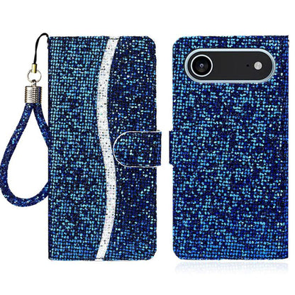 For iPhone Air Glitter Powder Filp Leather Phone Case(Blue) - iPhone Air Cases by buy2fix | Online Shopping UK | buy2fix