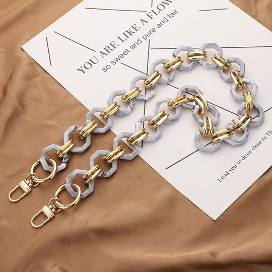 L201 Octagonal Buckle Resin Contrast Thick Chain Phone Lanyard with Spacer, Model:L201-2HS-60cm