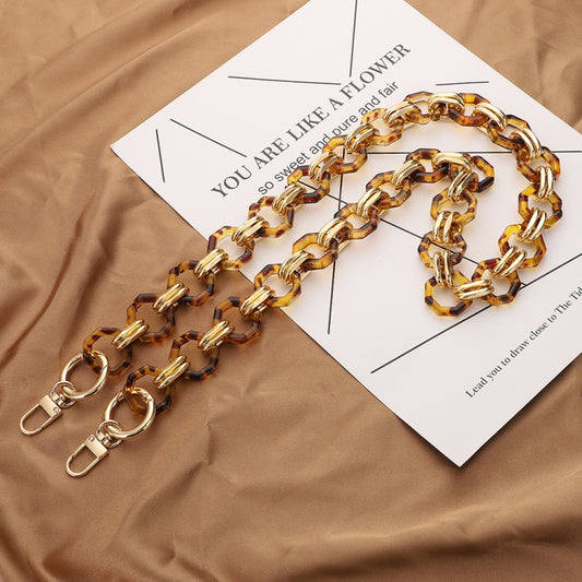 L201 Octagonal Buckle Resin Contrast Thick Chain Phone Lanyard with Spacer, Model:L201-JS-80cm - Lanyards & Wrist Straps by buy2fix | Online Shopping UK | buy2fix