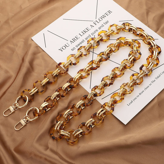 L201 Octagonal Buckle Resin Contrast Thick Chain Phone Lanyard with Spacer, Model:L201-JS-120cm