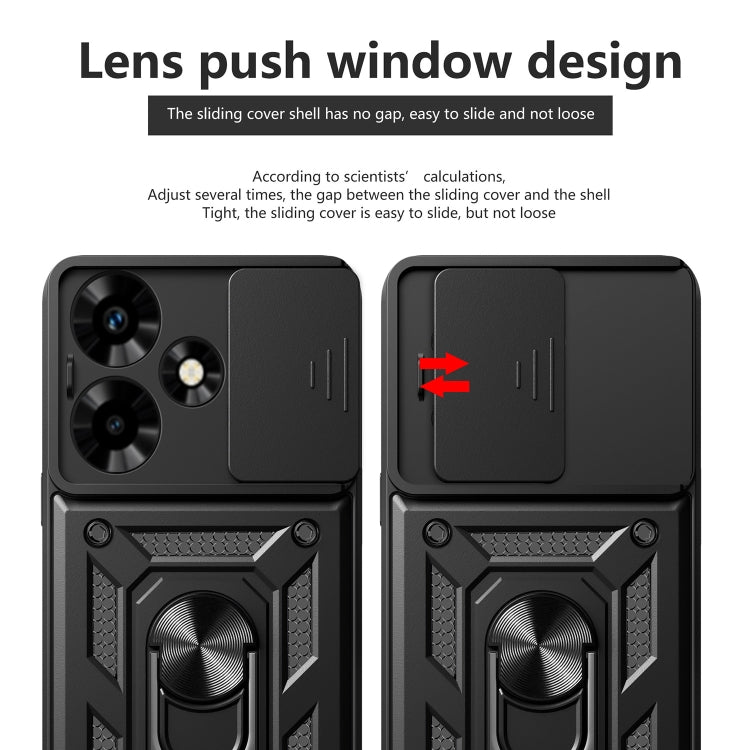 For Infinix Hot 30 Sliding Camera Cover Design TPU+PC Phone Case(Black) - Infinix Cases by buy2fix | Online Shopping UK | buy2fix