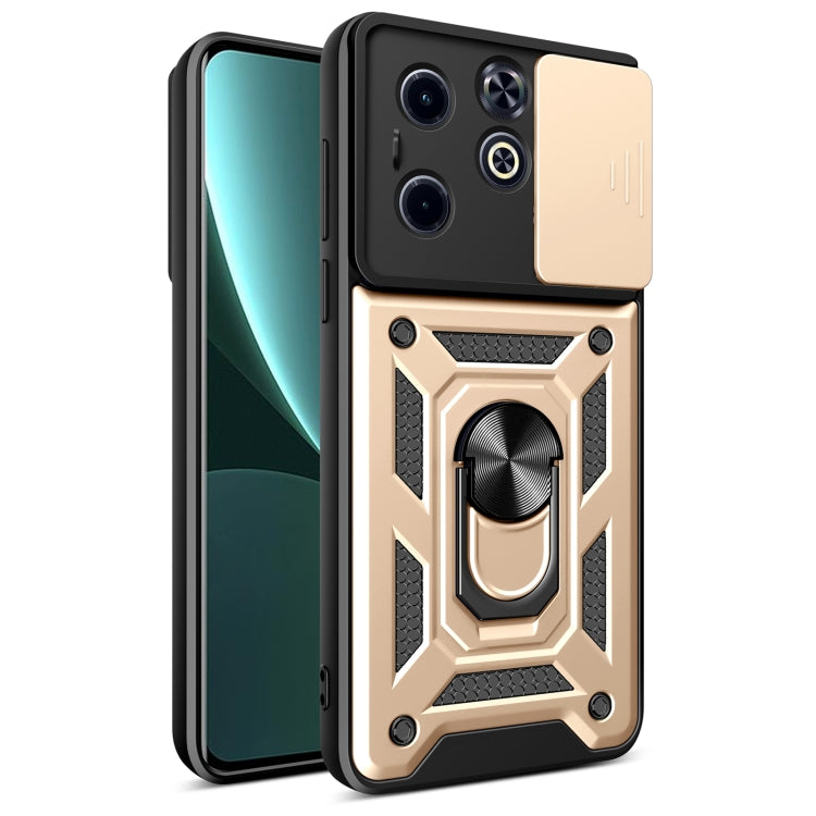 For Infinix Hot 40i / Smart 8 Sliding Camera Cover Design TPU+PC Phone Case(Gold) - Infinix Cases by buy2fix | Online Shopping UK | buy2fix