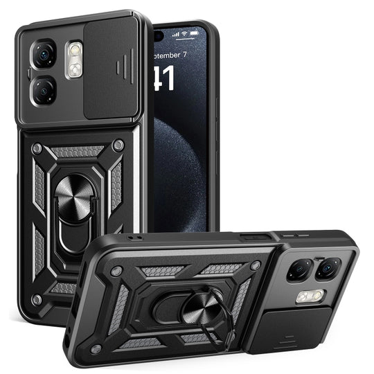 For Infinix Smart 9 / Hot 50i Sliding Camera Cover Design TPU+PC Phone Case(Black)