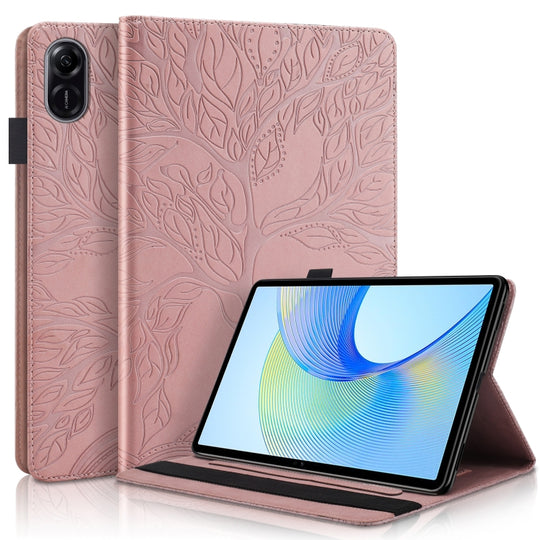 For Honor Pad X9 / X8 Pro Life Tree Series Horizontal Flip Leather Tablet Case(Rose Gold)