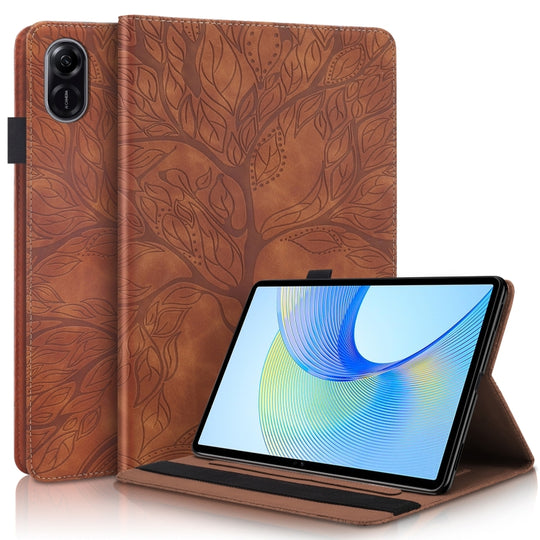 For Honor Pad X9 / X8 Pro Life Tree Series Horizontal Flip Leather Tablet Case(Brown)