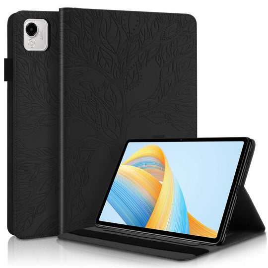 For Honor Pad X9a / X9 Pro Life Tree Series Horizontal Flip Leather Tablet Case(Black)