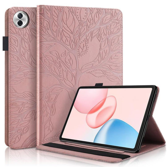 For Honor Pad 10 Life Tree Series Horizontal Flip Leather Tablet Case(Rose Gold)