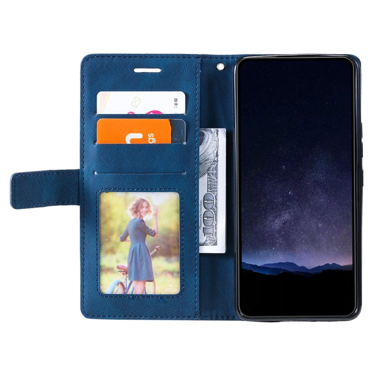 For iPhone 16 Pro Skin Feel Splicing Leather Phone Case(Blue) - iPhone 16 Pro Cases by buy2fix | Online Shopping UK | buy2fix