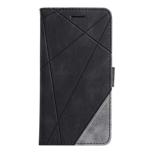 For iPhone 16 Plus Skin Feel Splicing Leather Phone Case(Black) by buy2fix