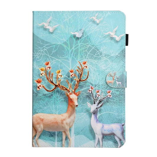 For 7 inch Universal Tablet PC Colored Drawing Pattern Horizontal Flip PU Leather Case with Holder & Card Slot(Sika Deer) - 7 inch by buy2fix | Online Shopping UK | buy2fix