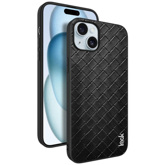 For iPhone 15 Plus IMAK LX-5 Series Shockproof PC + PU + TPU Protective Phone Case(Weaving Texture)