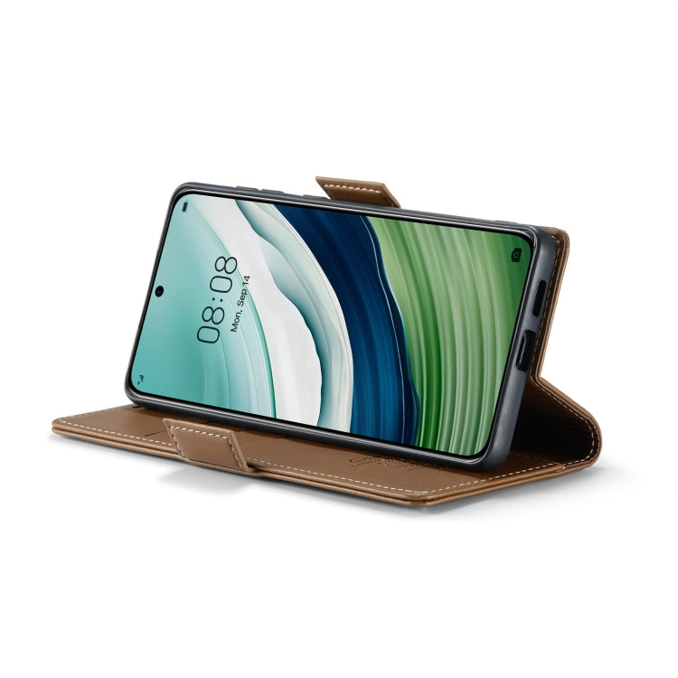 For Huawei Mate 60 CaseMe 023 Butterfly Buckle Litchi Texture RFID Anti-theft Leather Phone Case(Brown) by CaseMe