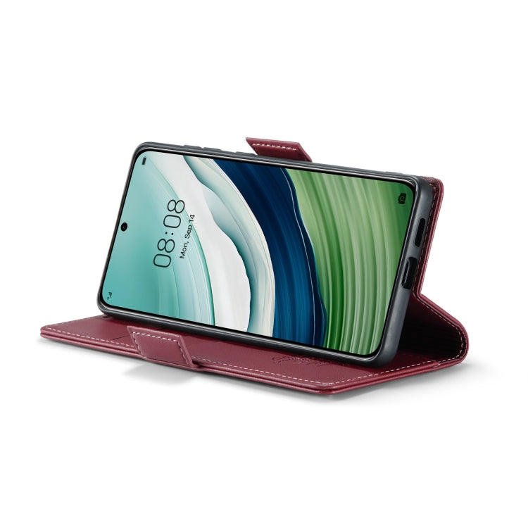 For Huawei Mate 60 CaseMe 023 Butterfly Buckle Litchi Texture RFID Anti-theft Leather Phone Case(Wine Red) by CaseMe