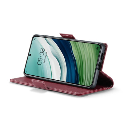 For Huawei Mate 60 CaseMe 023 Butterfly Buckle Litchi Texture RFID Anti-theft Leather Phone Case(Wine Red) by CaseMe