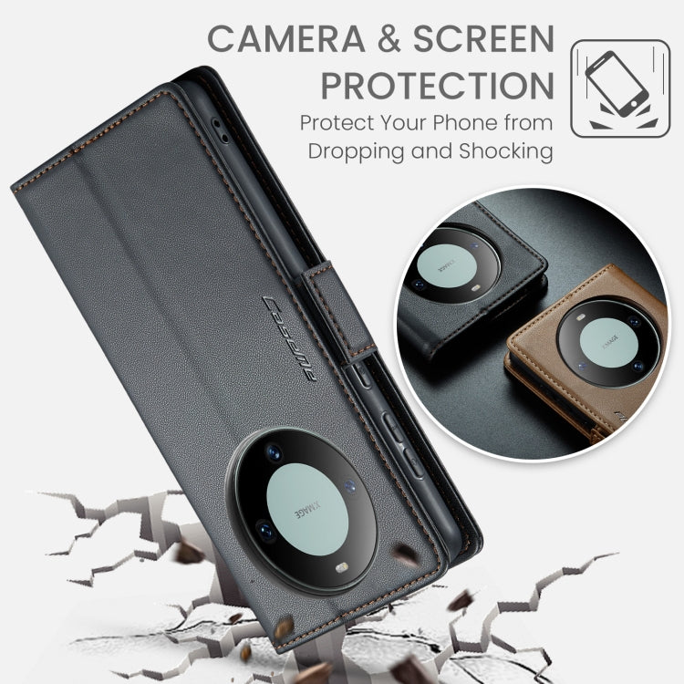 For Huawei Mate 60 Pro / 60 Pro+ CaseMe 023 Butterfly Buckle Litchi Texture RFID Anti-theft Leather Phone Case(Black) by CaseMe