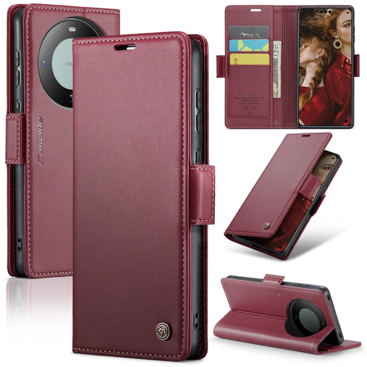 For Huawei Mate 60 Pro / 60 Pro+ CaseMe 023 Butterfly Buckle Litchi Texture RFID Anti-theft Leather Phone Case(Wine Red) by CaseMe