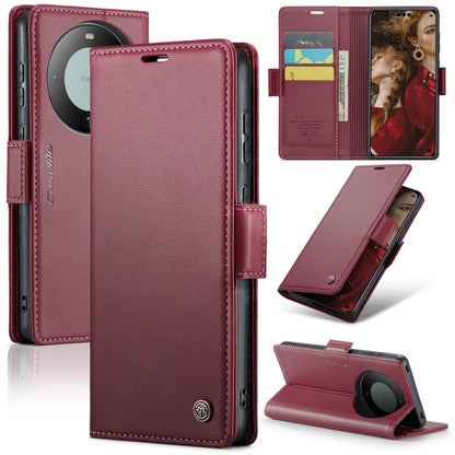 For Huawei Mate 60 Pro / 60 Pro+ CaseMe 023 Butterfly Buckle Litchi Texture RFID Anti-theft Leather Phone Case(Wine Red) by CaseMe