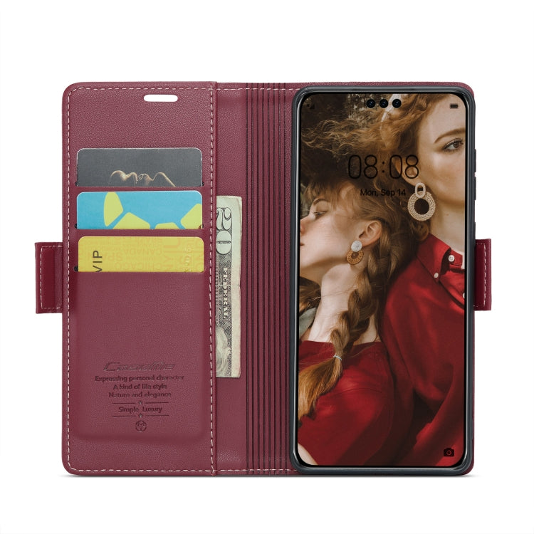 For Huawei Mate 60 Pro / 60 Pro+ CaseMe 023 Butterfly Buckle Litchi Texture RFID Anti-theft Leather Phone Case(Wine Red) by CaseMe