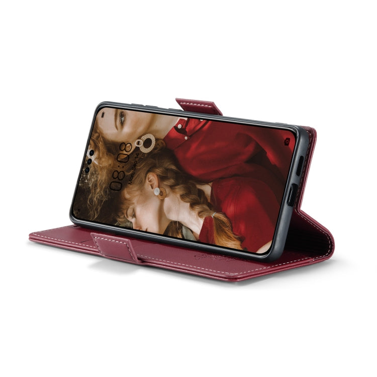 For Huawei Mate 60 Pro / 60 Pro+ CaseMe 023 Butterfly Buckle Litchi Texture RFID Anti-theft Leather Phone Case(Wine Red) by CaseMe