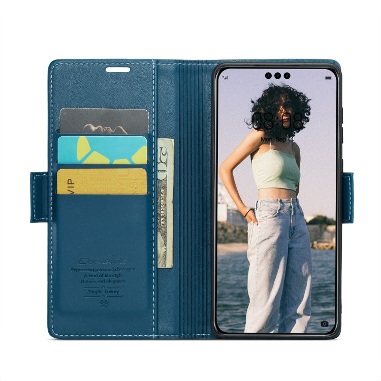 For Huawei Mate 60 Pro / 60 Pro+ CaseMe 023 Butterfly Buckle Litchi Texture RFID Anti-theft Leather Phone Case(Blue) by CaseMe