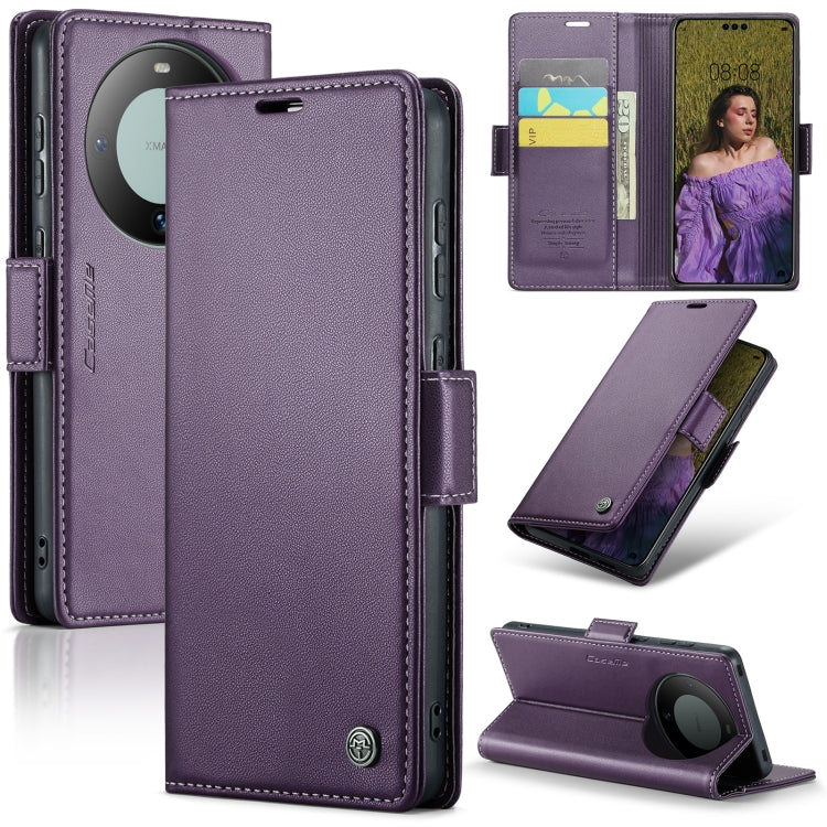 For Huawei Mate 60 Pro / 60 Pro+ CaseMe 023 Butterfly Buckle Litchi Texture RFID Anti-theft Leather Phone Case(Pearly Purple) by CaseMe