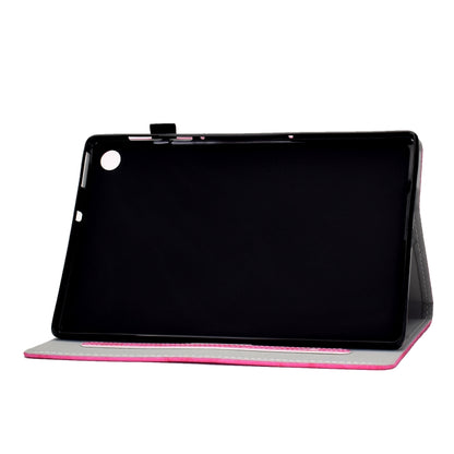 For Samsung Galaxy Tab A11 / A9 Marble Style Cloth Texture Smart Leather Tablet Case(Rose Red) by buy2fix