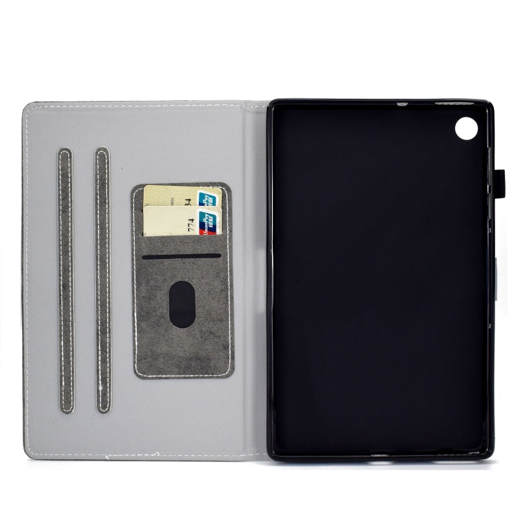 For Samsung Galaxy Tab A11 / A9 Marble Style Cloth Texture Smart Leather Tablet Case(Grey) by buy2fix