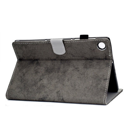 For Samsung Galaxy Tab A11 / A9 Marble Style Cloth Texture Smart Leather Tablet Case(Grey) by buy2fix