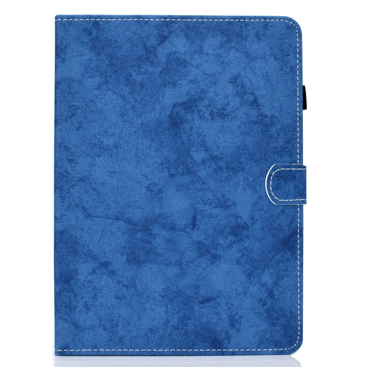 For Samsung Galaxy Tab A11 / A9 Marble Style Cloth Texture Smart Leather Tablet Case(Blue) by buy2fix