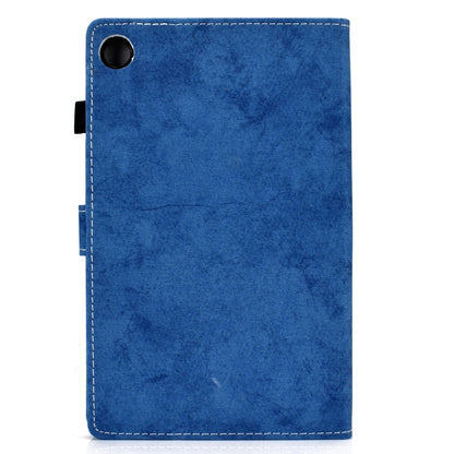 For Samsung Galaxy Tab A11 / A9 Marble Style Cloth Texture Smart Leather Tablet Case(Blue) by buy2fix