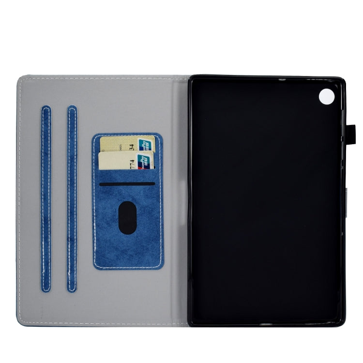 For Samsung Galaxy Tab A11 / A9 Marble Style Cloth Texture Smart Leather Tablet Case(Blue) by buy2fix