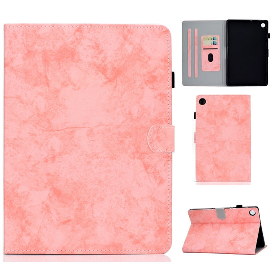 For Samsung Galaxy Tab A11+ / A9+ Marble Style Cloth Texture Smart Leather Tablet Case(Pink) by buy2fix