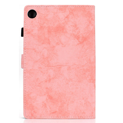 For Samsung Galaxy Tab A11+ / A9+ Marble Style Cloth Texture Smart Leather Tablet Case(Pink) by buy2fix