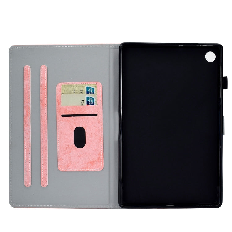 For Samsung Galaxy Tab A11+ / A9+ Marble Style Cloth Texture Smart Leather Tablet Case(Pink) by buy2fix
