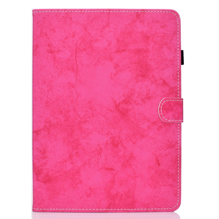 For Samsung Galaxy Tab A11+ / A9+ Marble Style Cloth Texture Smart Leather Tablet Case(Rose Red) by buy2fix