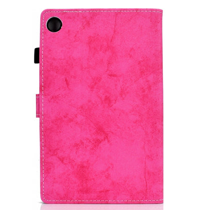 For Samsung Galaxy Tab A11+ / A9+ Marble Style Cloth Texture Smart Leather Tablet Case(Rose Red) by buy2fix