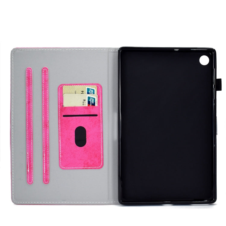 For Samsung Galaxy Tab A11+ / A9+ Marble Style Cloth Texture Smart Leather Tablet Case(Rose Red) by buy2fix