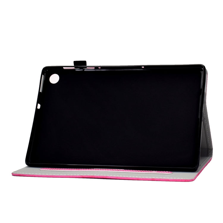 For Samsung Galaxy Tab A11+ / A9+ Marble Style Cloth Texture Smart Leather Tablet Case(Rose Red) by buy2fix