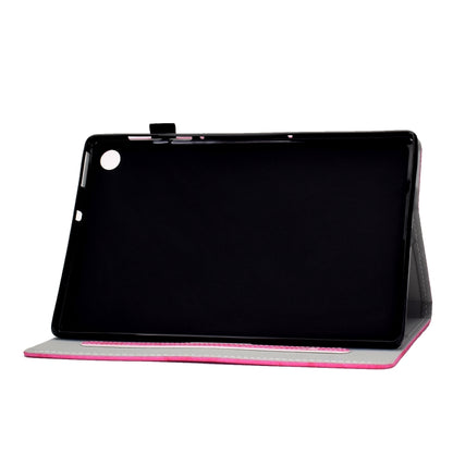 For Samsung Galaxy Tab A11+ / A9+ Marble Style Cloth Texture Smart Leather Tablet Case(Rose Red) by buy2fix