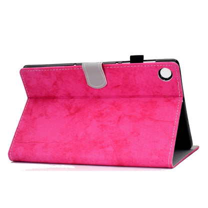 For Samsung Galaxy Tab A11+ / A9+ Marble Style Cloth Texture Smart Leather Tablet Case(Rose Red) by buy2fix
