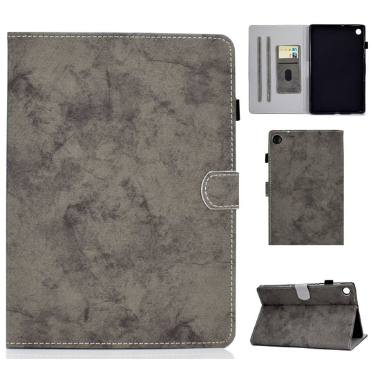 For Samsung Galaxy Tab A11+ / A9+ Marble Style Cloth Texture Smart Leather Tablet Case(Grey)